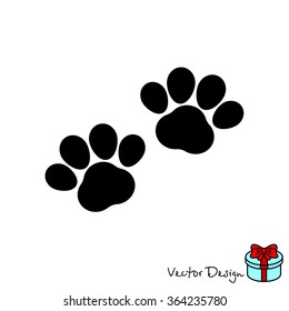 Web line icon. Animal footprint.