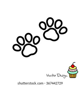 Web line icon. Animal footprint.