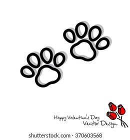Web line icon. Animal footprint.