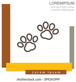 Web line icon. Animal footprint.