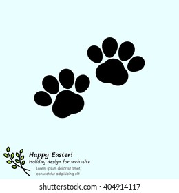 Web line icon. Animal footprint.
