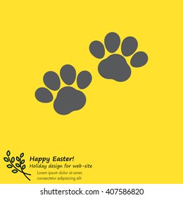 Web line icon. Animal footprint.