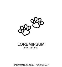 Web line icon. Animal footprint.