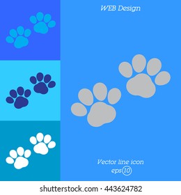 Web line icon. Animal footprint.