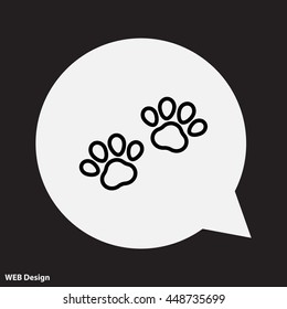 Web line icon. Animal footprint.