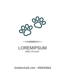 Web line icon. Animal footprint.