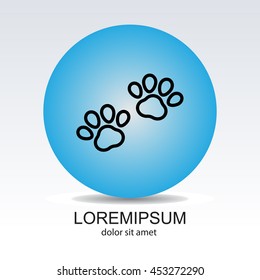 Web line icon. Animal footprint.