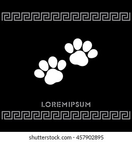 Web line icon. Animal footprint.