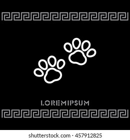 Web line icon. Animal footprint.
