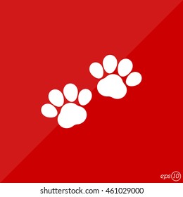 Web line icon. Animal footprint.
