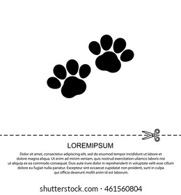 Web line icon. Animal footprint.