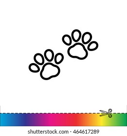 Web line icon. Animal footprint.