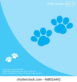Web line icon. Animal footprint.