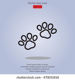 Web line icon. Animal footprint.