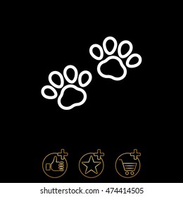 Web line icon. Animal footprint.