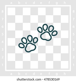 Web line icon. Animal footprint.