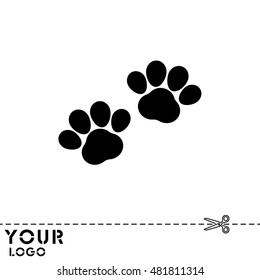 Web line icon. Animal footprint.