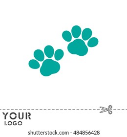 Web line icon. Animal footprint.