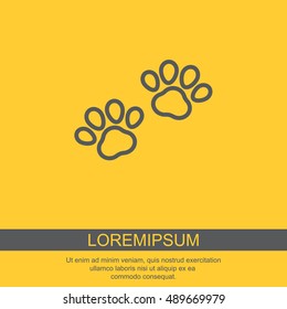 Web line icon. Animal footprint.