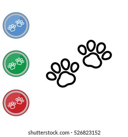 Web line icon. Animal footprint.