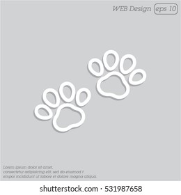 Web line icon. Animal footprint.