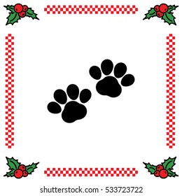 Web line icon. Animal footprint.