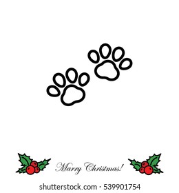 Web line icon. Animal footprint.