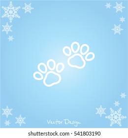 Web line icon. Animal footprint.