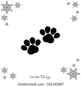 Web line icon. Animal footprint.
