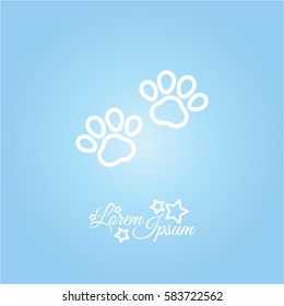 Web line icon. Animal footprint.