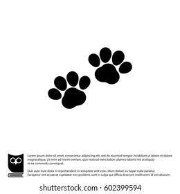 Web line icon. Animal footprint.