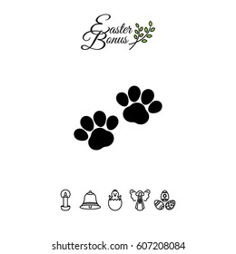 Web line icon. Animal footprint.