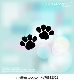 Web line icon. Animal footprint.