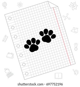 Web line icon. Animal footprint.