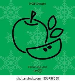 Web line icon. Apple