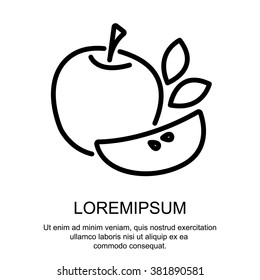 Web line icon. Apple