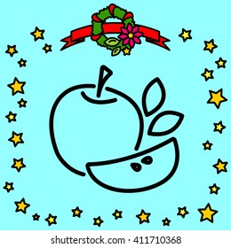 Web line icon. Apple