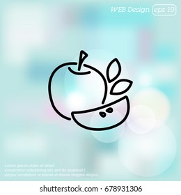 Web line icon. Apple
