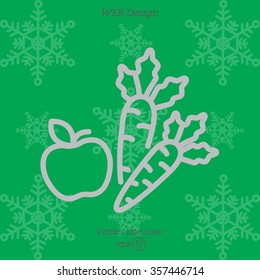 Web line icon. Apple and carrot, healthy eating