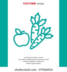 Web line icon. Apple and carrot, healthy eating