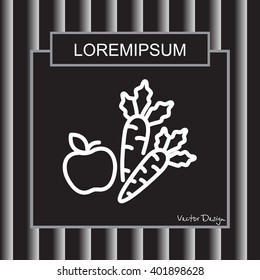 Web line icon. Apple and carrot, healthy eating