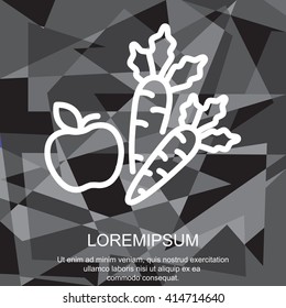 Web line icon. Apple and carrot, healthy eating