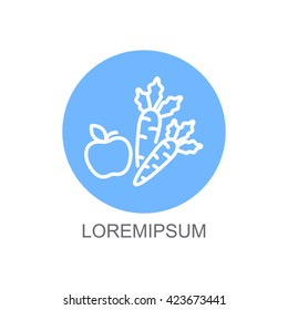 Web line icon. Apple and carrot, healthy eating