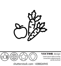Web line icon. Apple and carrot, healthy eating