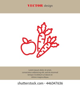 Web line icon. Apple and carrot, healthy eating