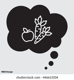 Web line icon. Apple and carrot, healthy eating