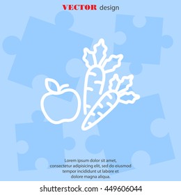 Web line icon. Apple and carrot, healthy eating