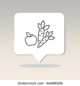 Web line icon. Apple and carrot, healthy eating
