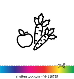 Web line icon. Apple and carrot, healthy eating