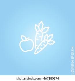 Web line icon. Apple and carrot, healthy eating